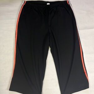 Bobbie Brooks Black Capris with Red and White Stripes